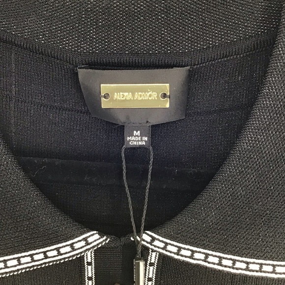 Alexia Admor Bianca Long Sleeve Fit & Flare Knit Dress Black NWT Size Medium - Picture 6 of 11